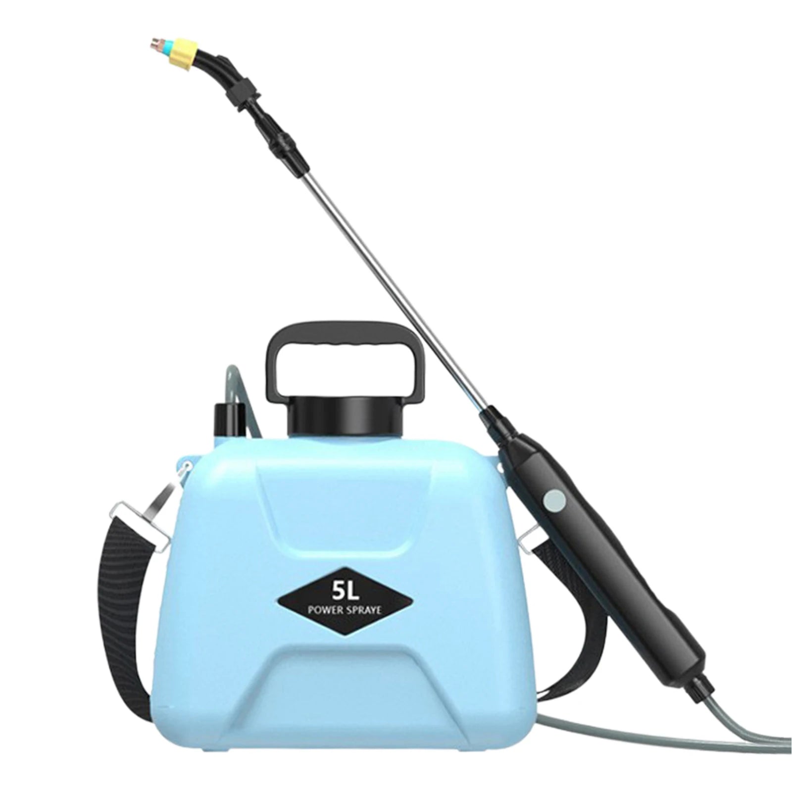 5L Garden Sprayer with 3 Mist Nozzles Rechargeable Retractable Wand Water Sprayer with Shoulder Strap for Yard Lawn and Garden Peaceful Pleasures Health and Wellness