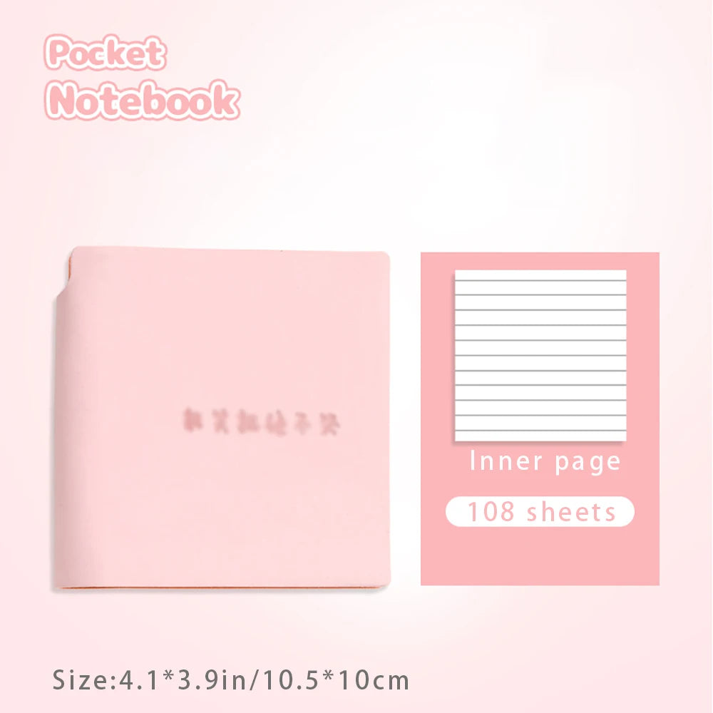 Portable Square Notebook Leather Surface Thickened 108 Sheets Student