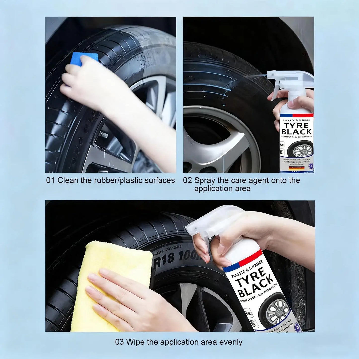 Tire Shine Spray, Long-Lasting Gloss & Dust-Proof Protectant for Car Truck SUV RV Wheels, Seasonal Maintenance & Vehicle Care Peaceful Pleasures Health and Wellness