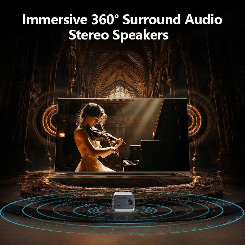 Mini 4K Projector A10 Android 13 WiFi6 BT5.0 Portable Home Cinema Outdoor Movie 280ANSI 1080P Video Projector Peaceful Pleasures Health and Wellness