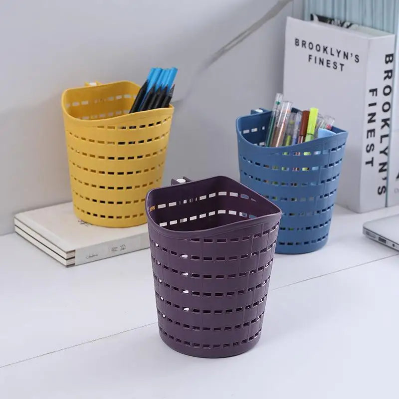 1Pc Plastic Hanging Drain Basket Rotatable Desktop Storage Basket Hollow Out Single Hook Bathroom Kitchen Storage Container Peaceful Pleasures Health and Wellness