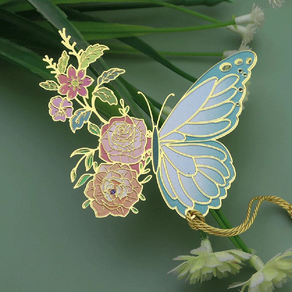 Chinese Butterfly Metal Bookmark Hollowed Out Antique Teacher's Day