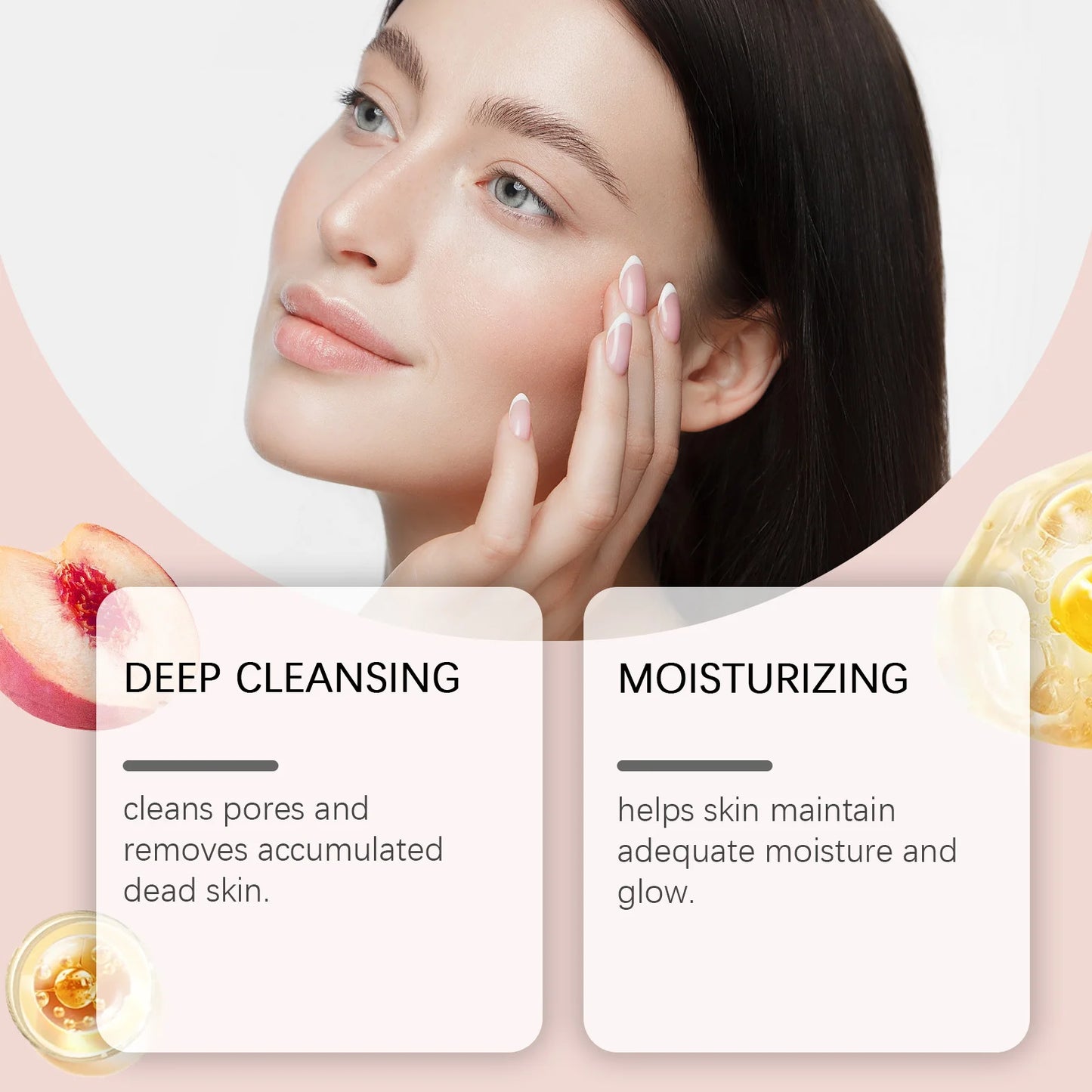 Peach Exfoliating Gel for Face Oil Control Deep Cleansing Skin Brightening Remove Dead Skin Smoothing Lemon Facial Scrub Gel 60g Peaceful Pleasures Health and Wellness