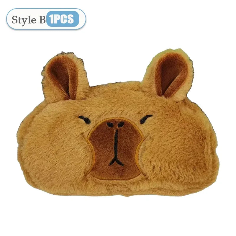 Kids Cute Capybara Plush Pencil Case – Large Capacity Pouch