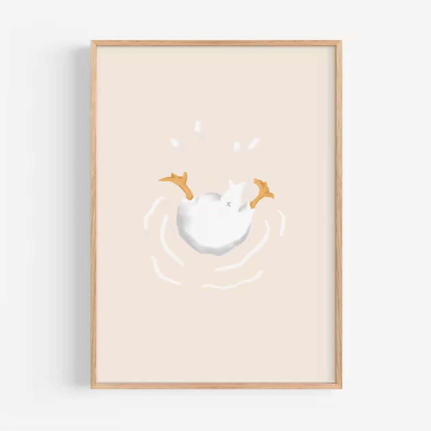 3-Piece Cute Duck Canvas Wall Art | Beige Cartoon Poster Set