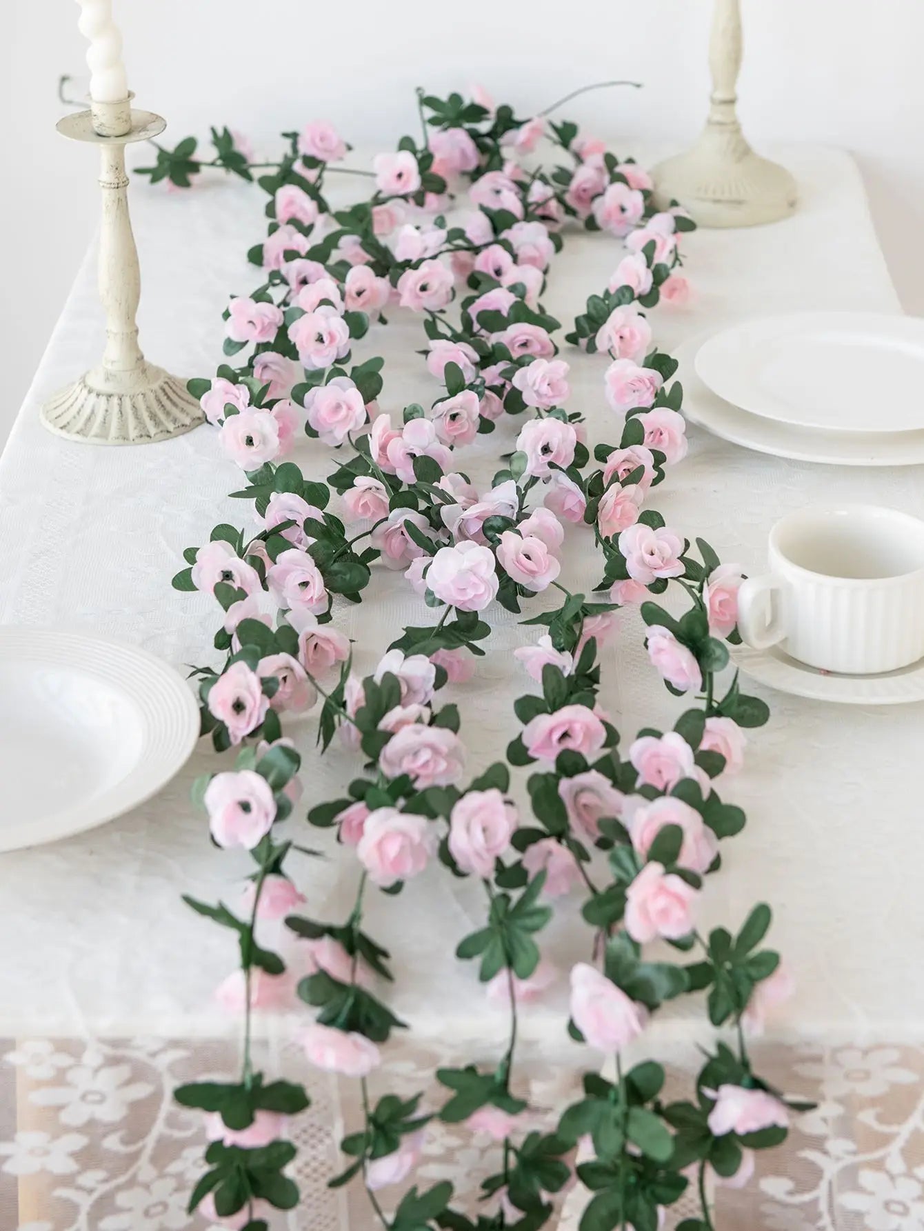 Artificial Silk Rose Vine Garland – Wedding & Home Decor