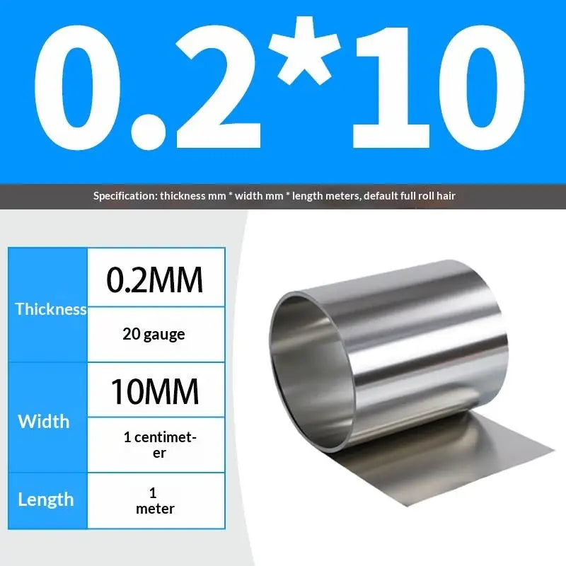 304 Stainless Steel Strip Sheet Foil 1M | 0.03–0.5mm Thick