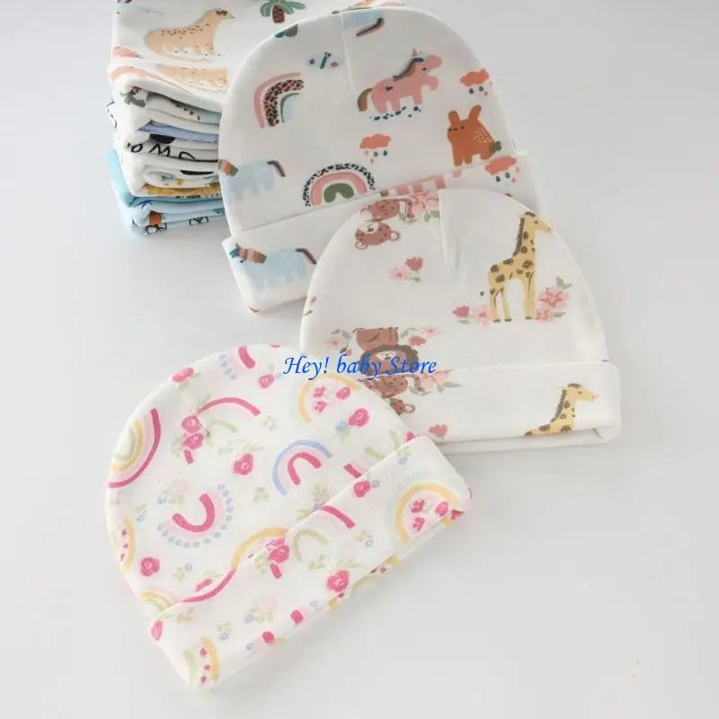 Baby Bonnet Hat & Mitten Set 3-Pack | Soft Cotton 0–3 Months