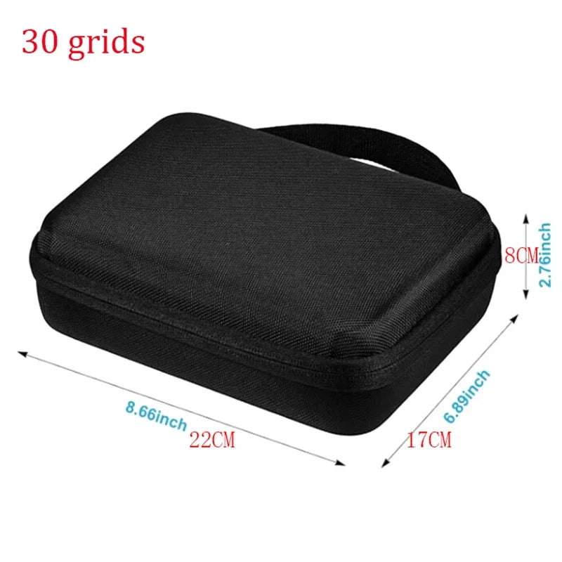 30-Grid Vial Storage Box with Mesh Bag | Fridge Organizer