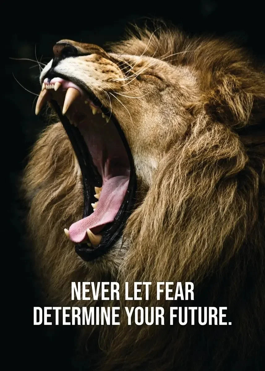 Mindset Is Everything Canvas Wall Art | Lion Wolf Tiger Poster