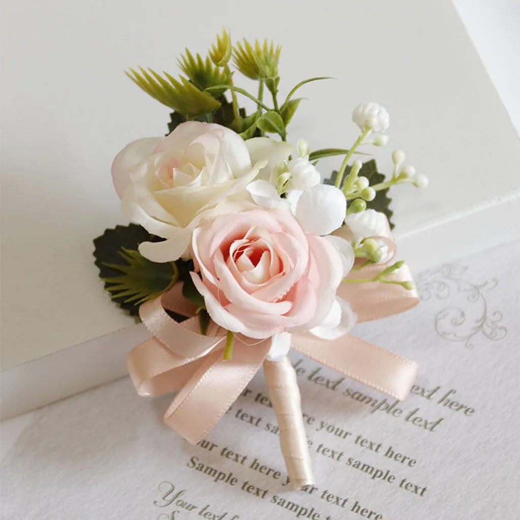 Artificial Fabric Corsage & Wrist Flower | Satin Wedding