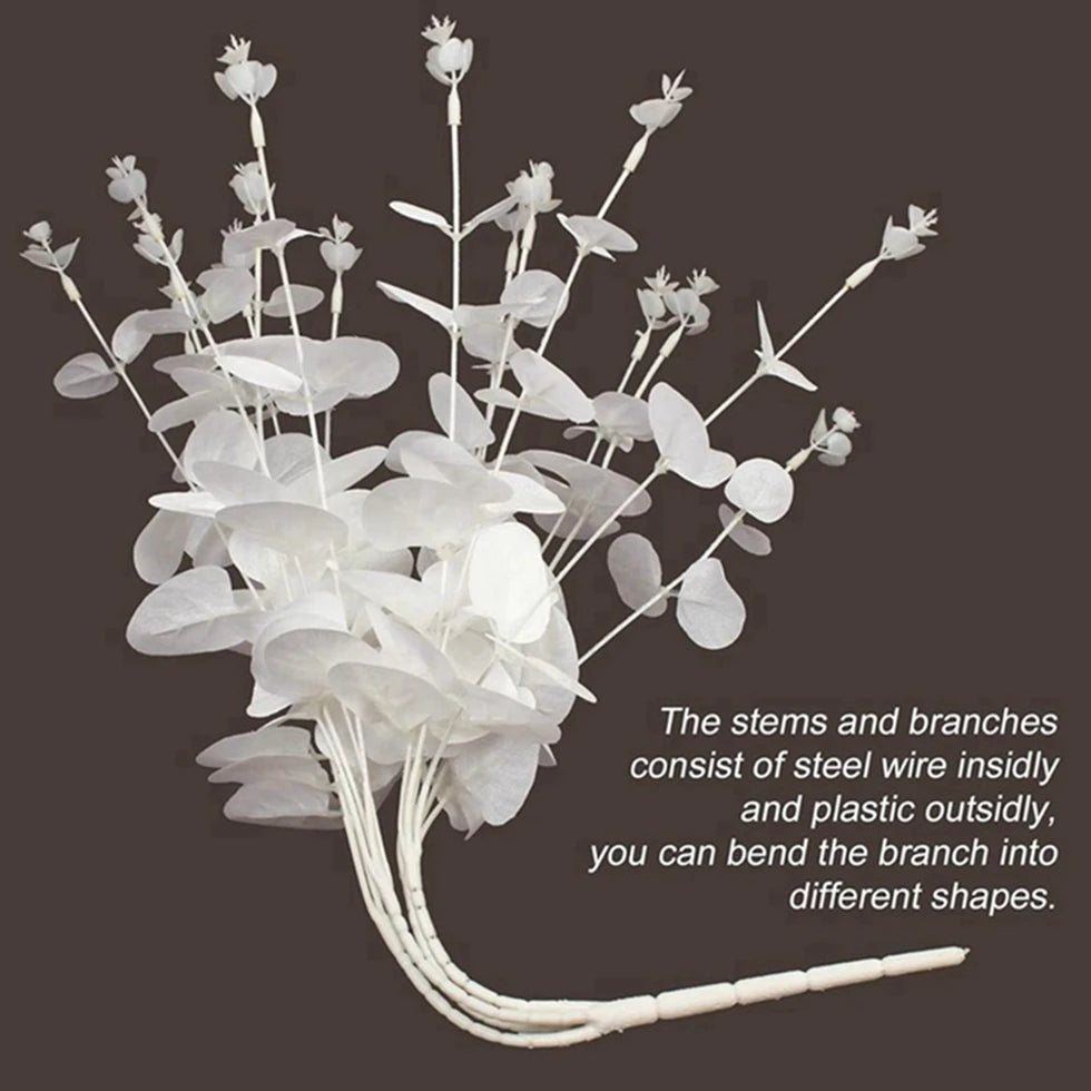 Artificial White Eucalyptus Stems – Wedding, Vase & DIY Decor