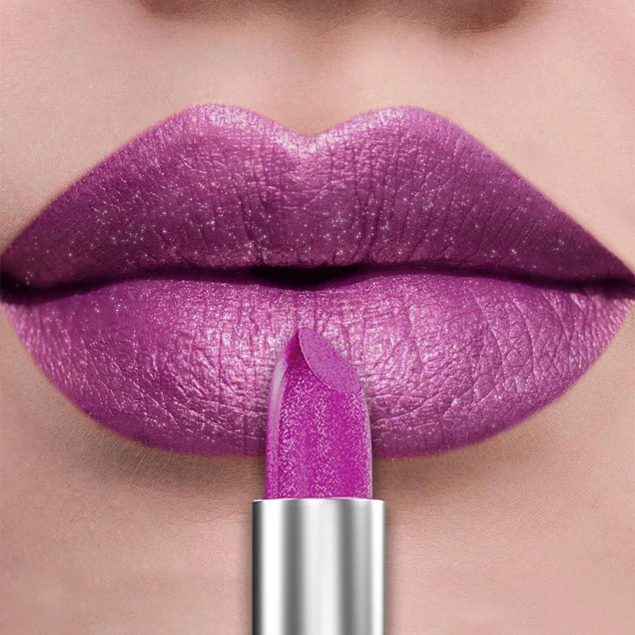 KAFURUX 21-Color Glitter Metallic Lipstick | Pearlescent Lip Tint