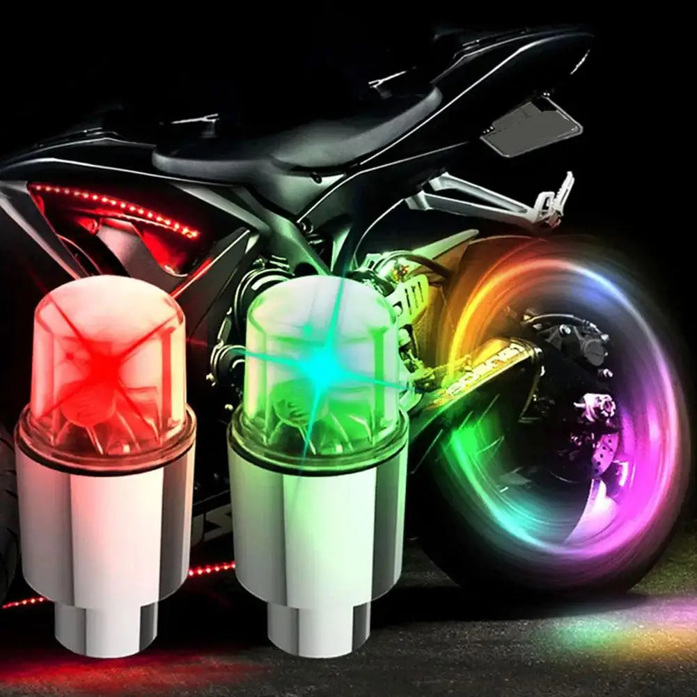 2pcs Motorcycle Bike Wheel Lights Luminous Tire Colorful gas nozzle lamp Universal Led Waterproof Car Accessories Wheel Light Peaceful Pleasures Health and Wellness