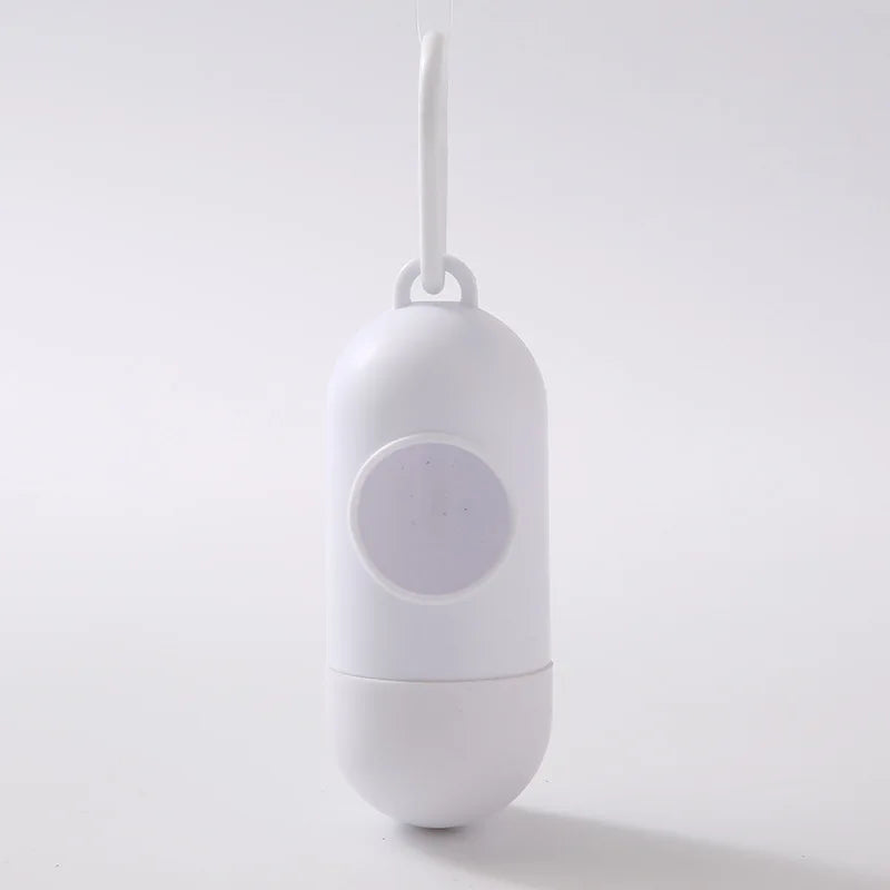 Portable Pet Waste Bag Dispenser Pill Shape Bullet-Shaped Garbage Box Cats Dogs Poop Extractive Clean-up Bags Outside Walking Peaceful Pleasures Health and Wellness Potty Picker D