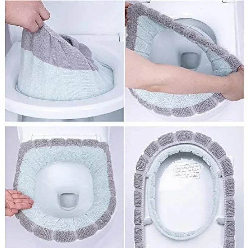 Soft Winter Warm Toilet Seat Cover – Washable & Universal Fit