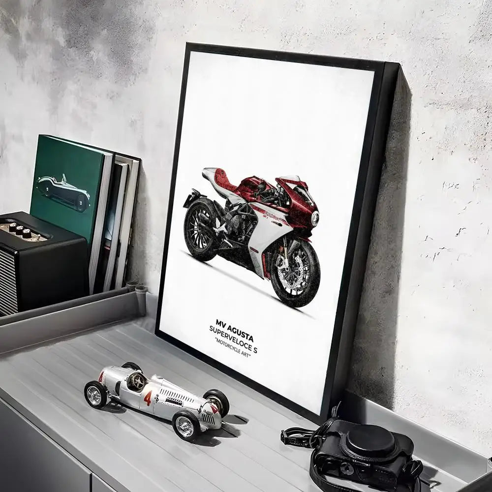 MV Agusta Motorcycle Canvas Wall Art Poster – HD Print