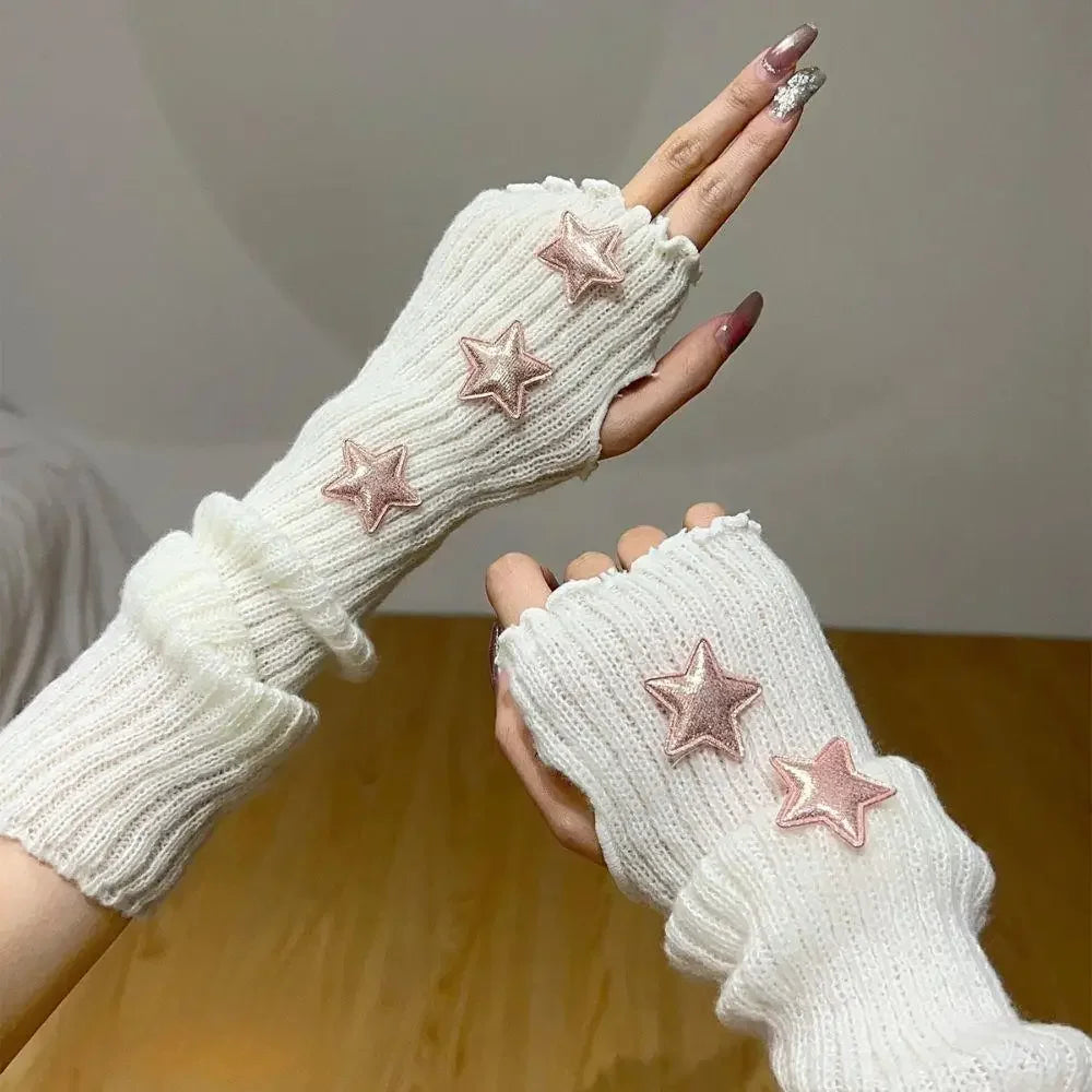 Original Design Rabbit Star Knitted Pile Socks Cute Fold Ears Rabbit Striped Knitted Sleeves Millennium Style Fashion Versatile Peaceful Pleasures Health and Wellness