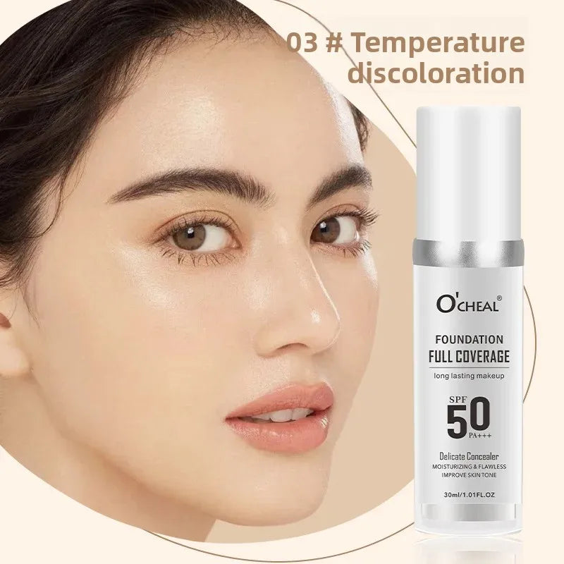 OCHEAL Color-Changing Liquid Foundation – High Coverage 30ml