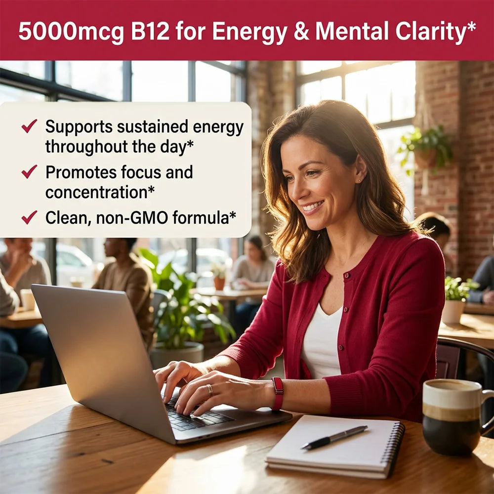 Vitamin B12 with Collagen & Hyaluronic Acid | Energy & Mood Support