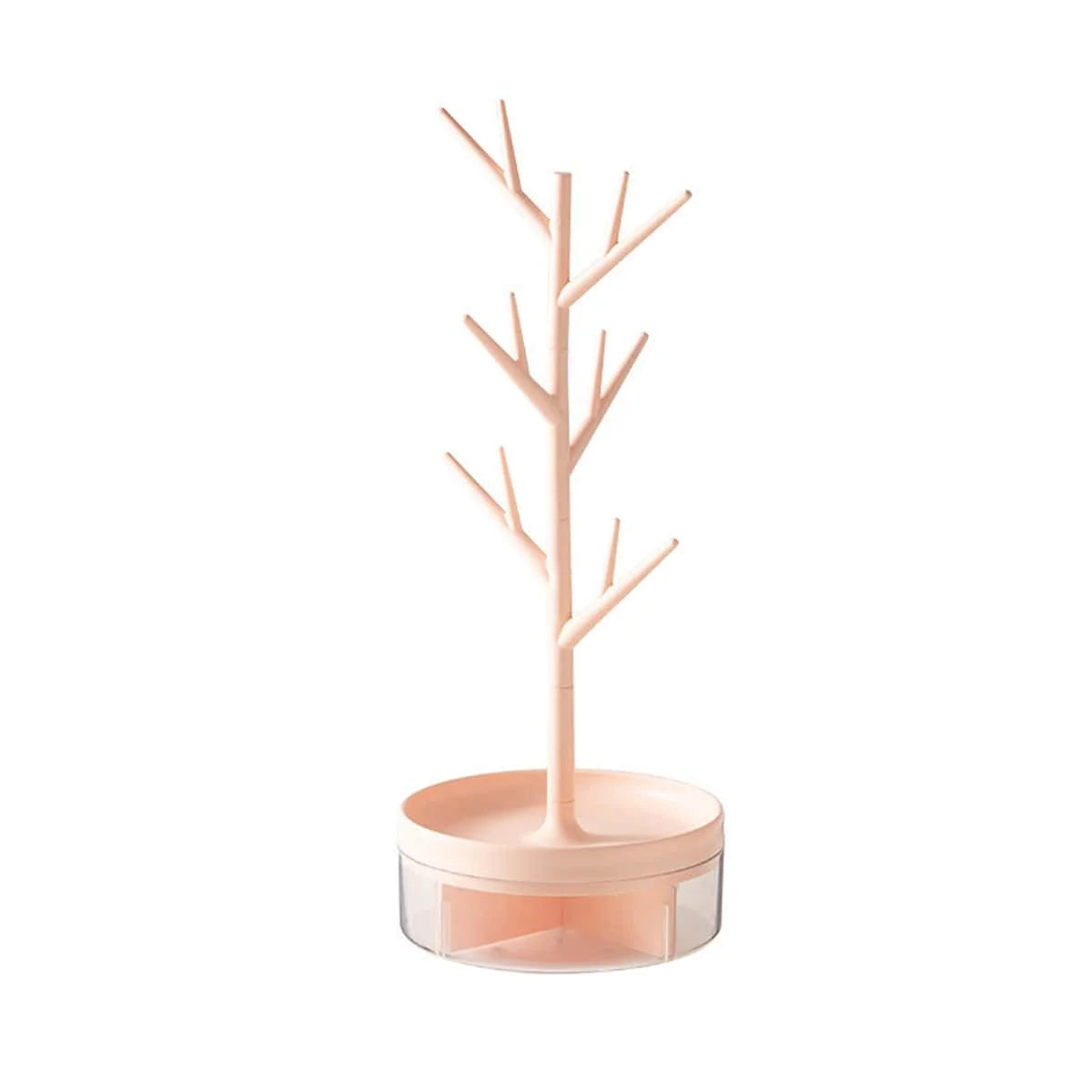 1Pcs Rotate Jewelry Display Stand Tray Storage Racks Earrings Necklaces Rings Jewelry Boxes Accessories Desktop Organizer Holder Peaceful Pleasures Health and Wellness Pink