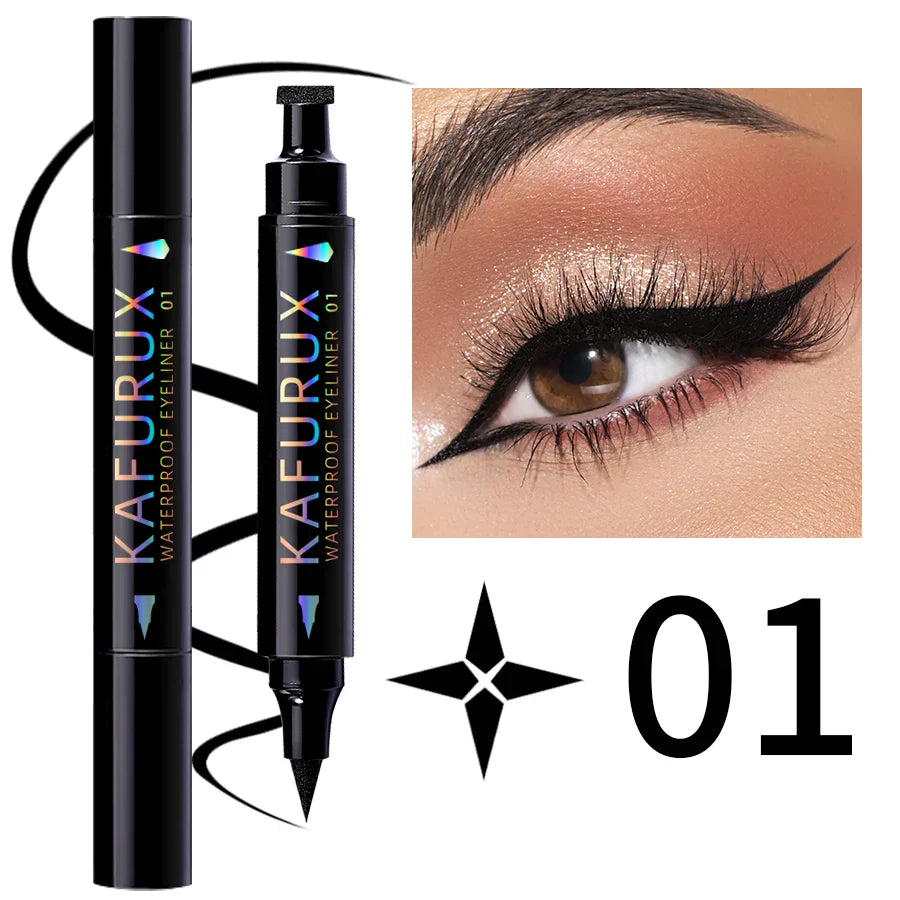 KAFURUX Star Stamp Eyeliner Pen – Waterproof, 3 Colors