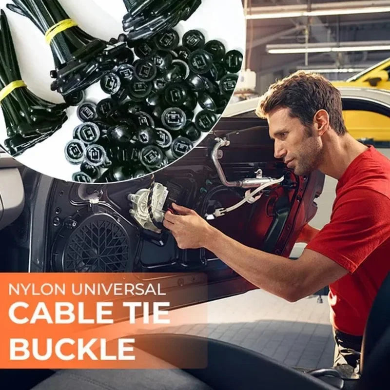Nylon Cable Tie Buckle Auto Fastener Clips – 20/50/100 PCS