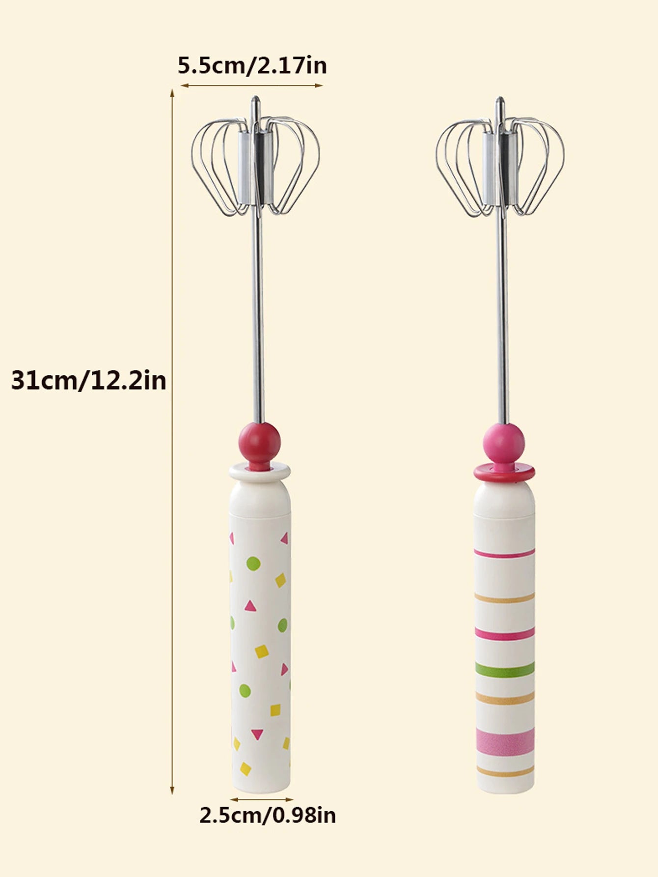 1Pcs Stainless Steel Egg Beater Durable Semi-Automatic Mixer for Effortless Egg Cream Mixing Stirring and Beating Kitchen Baking Peaceful Pleasures Health and Wellness