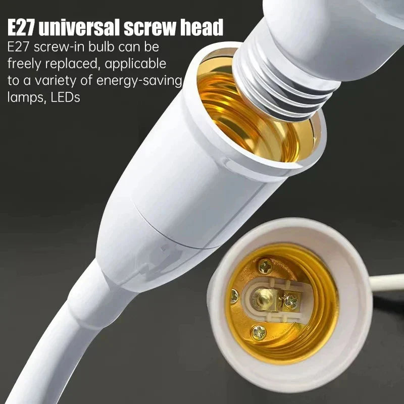 E27 Swivel Plug-In Bulb Holder with Switch & EU Plug