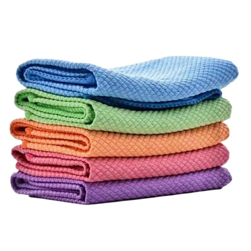5-Pack Microfiber Cleaning Cloths – Kitchen, Glass & Window
