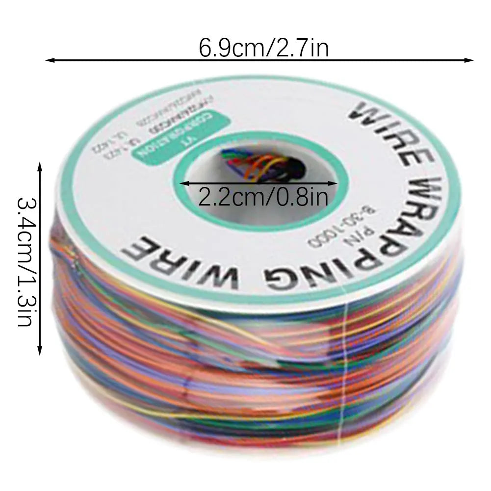 8-Wire Color Insulation Test Wrapping Cable Electrical Wire for Laptops Electronic Test PCB Soldering Fly Jumpers Wire Peaceful Pleasures Health and Wellness