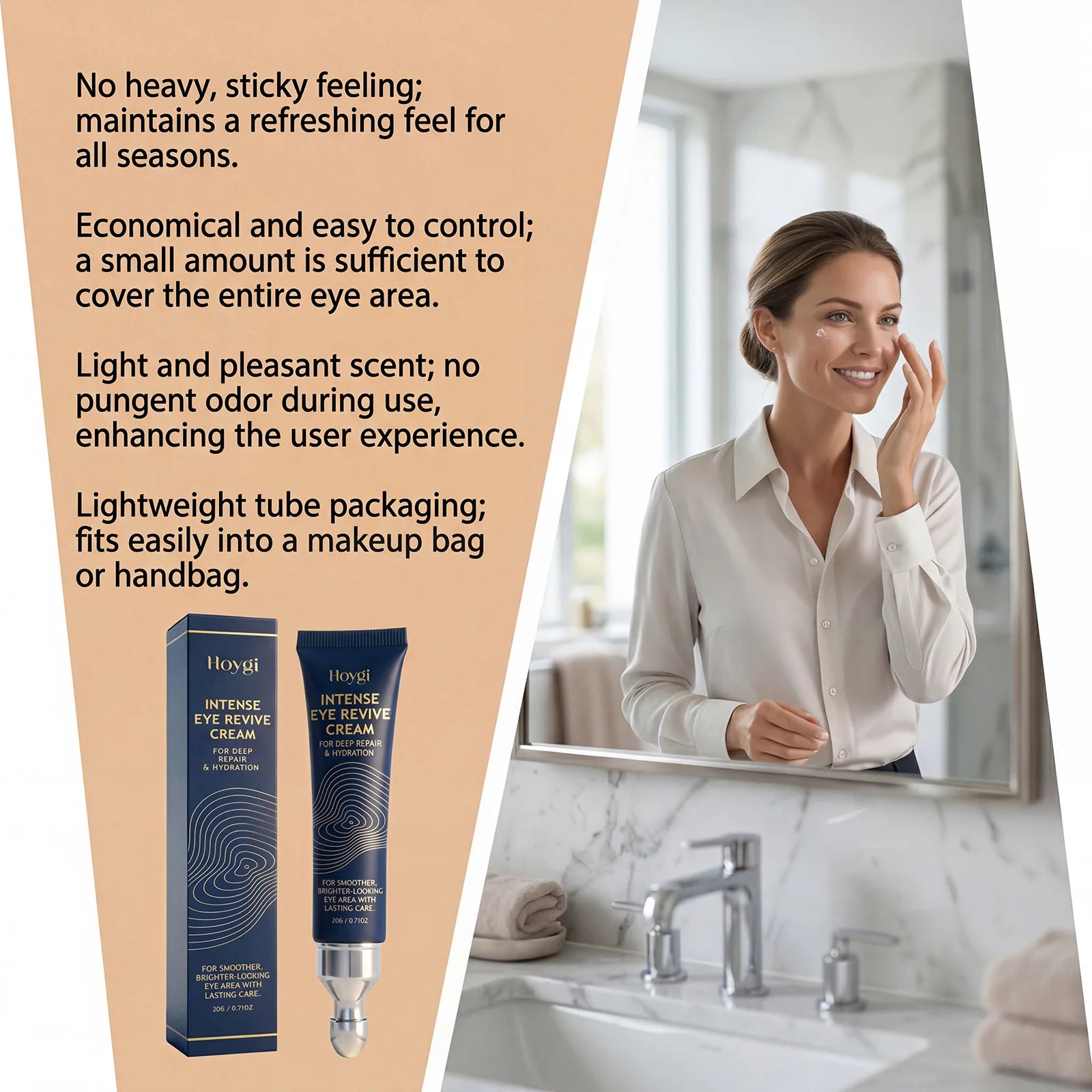 Hydrating Eye Cream with Massage Applicator Around the Eyes Smoothing Fine Lines Anti Dark Circle Puffiness Brighten Eye Contour Peaceful Pleasures Health and Wellness