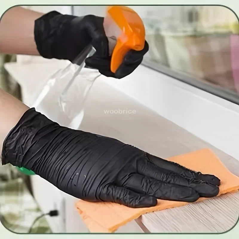 Disposable Black Nitrile Gloves 50/100/200 Pcs – Powder Free