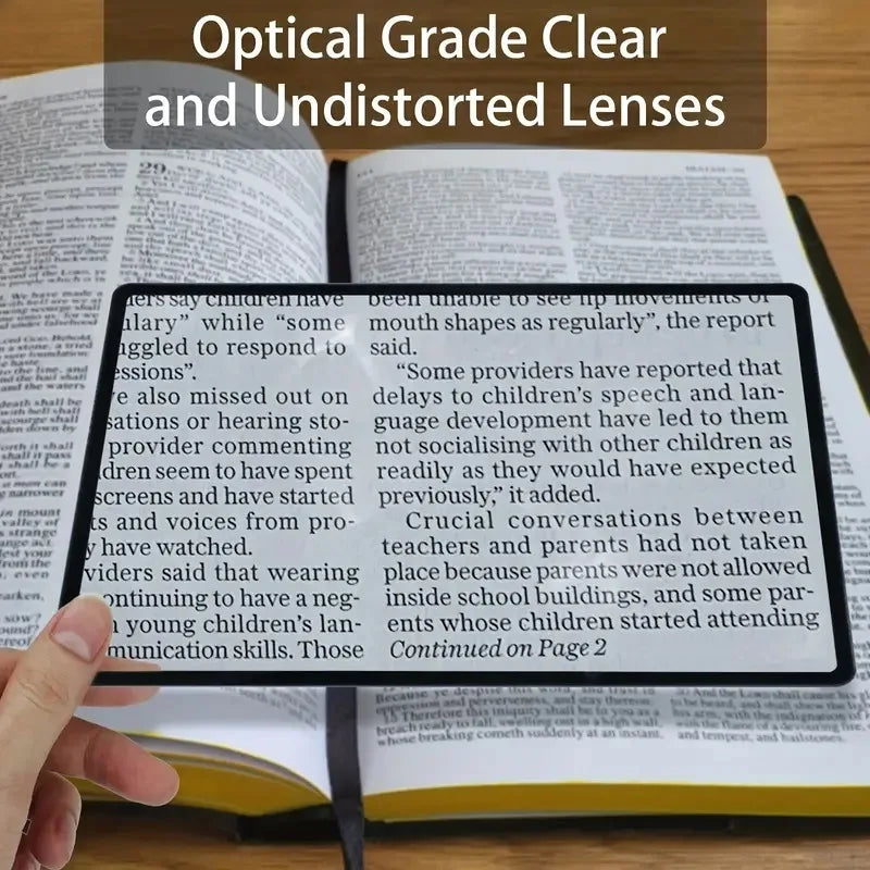 3X Full Page Magnifier Large PVC Reading Lens Portable Pocket