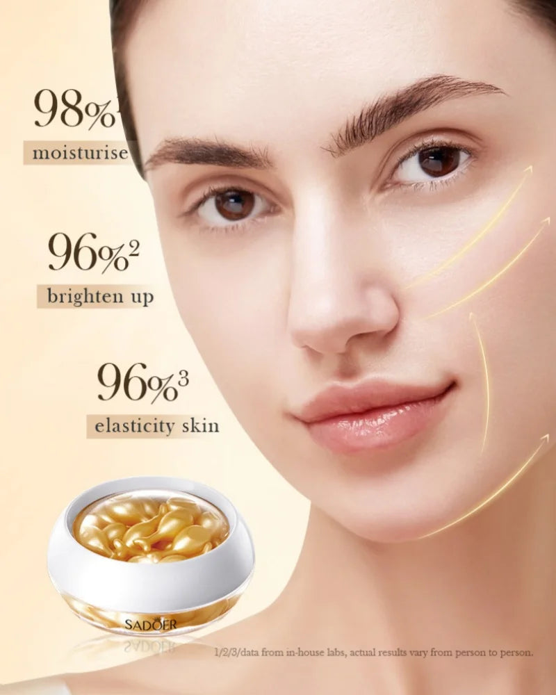 30pcs/box SADOER Snail Rose Capsule Essence Lotion for Moisturizing Repairing Hydrating Brighten Skin Peaceful Pleasures Health and Wellness