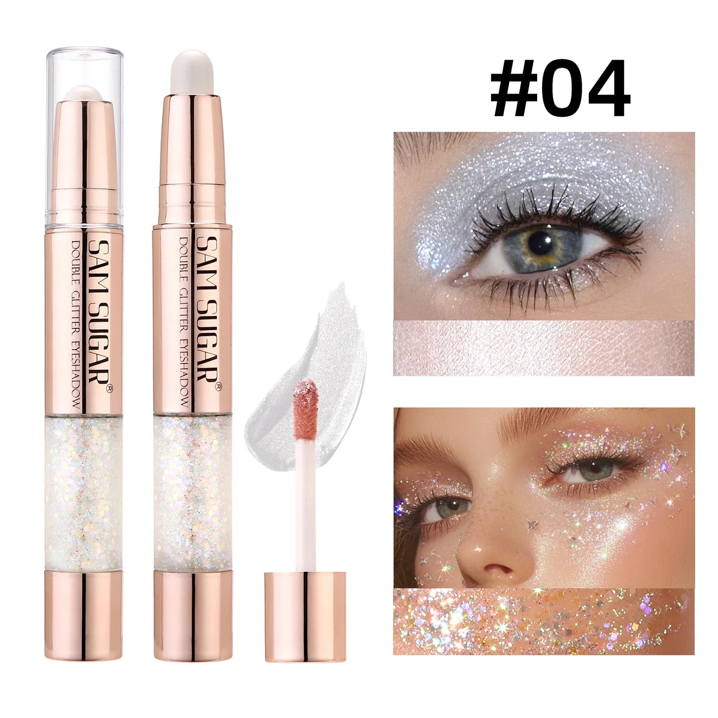 SAM SUGAR 3-in-1 Eyeshadow Stick – Glitter Highlighter & Blush