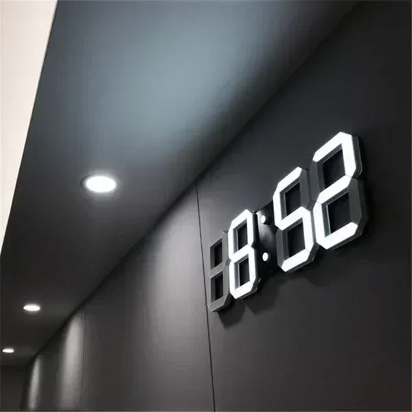 Wall Clock 3D Led Clocks Decoration for Bedroom Mode Home and Decoration Hanging Large Digital Watches Interior Room Light Decor Peaceful Pleasures Health and Wellness