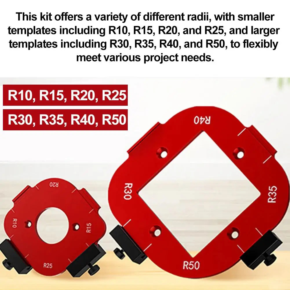 R10-R50 Router Corner Radius Template For Woodworking Positioning Mold Board Arc Cutting Radius Jig Tool Peaceful Pleasures Health and Wellness