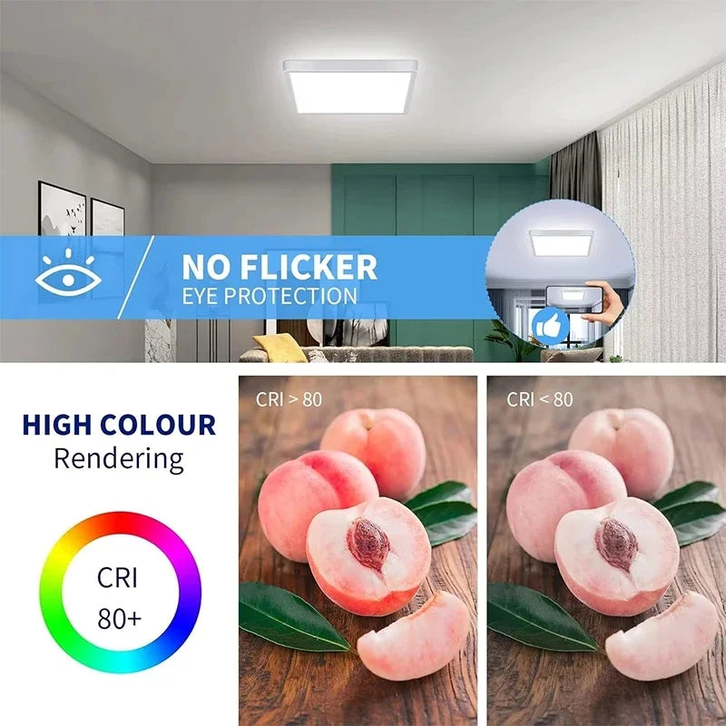 Square Ultrathin LED Ceiling Light 24W 36W – Dimmable Modern