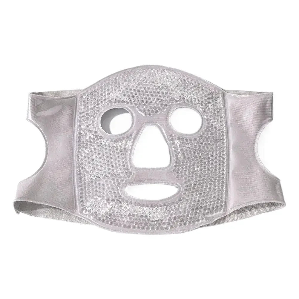 Ice Cold and Hot Heat Full Face Eye Mask New SPA Gel Beads Compress For Dark Circles Puffiness For Women Man Skin Care Tools Peaceful Pleasures Health and Wellness Sliver