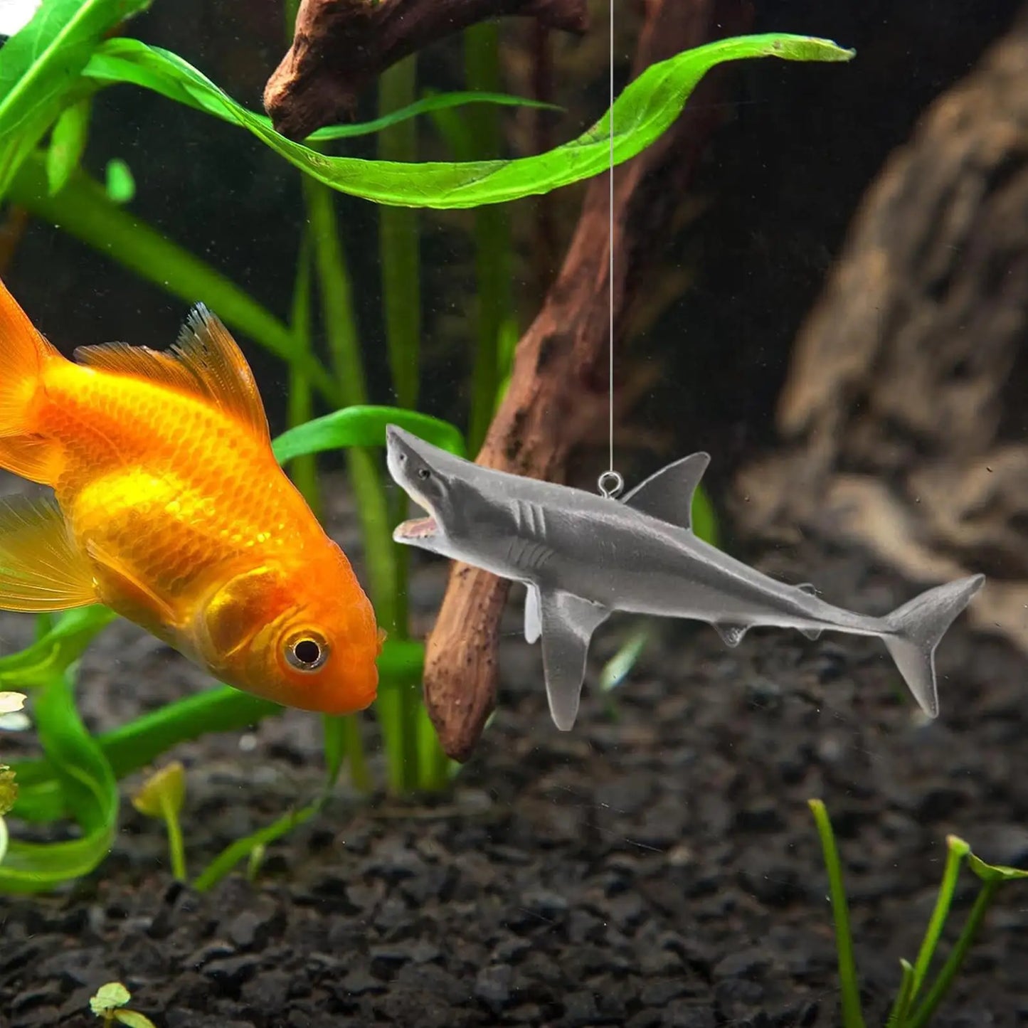 Floating Shark Aquarium Landscape Decoration With Adjustable Position Floating Artificial Aquarium fish Ornaments Decoration Peaceful Pleasures Health and Wellness