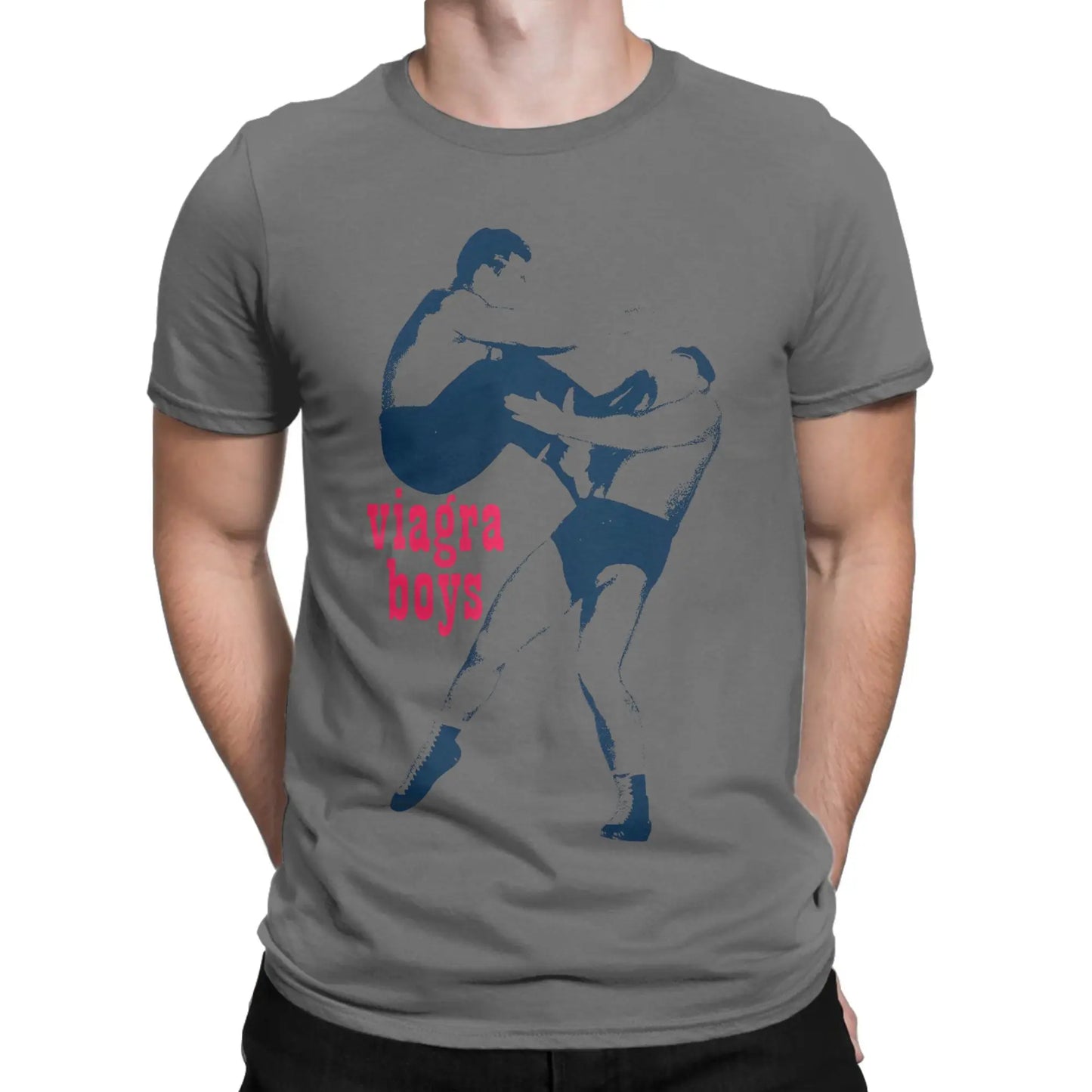 Viagra Boys T-Shirts Men Rock Leisure 100% Cotton Tee Shirt O Neck Short Sleeve T Shirt Gift Idea Clothes Peaceful Pleasures Health and Wellness Dark Grey XXXL