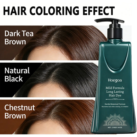HOEGOA Plant-Based Hair Dye Cream – Gray Coverage 3 Shades Hair Color Cream Peaceful Pleasures Health and Wellness