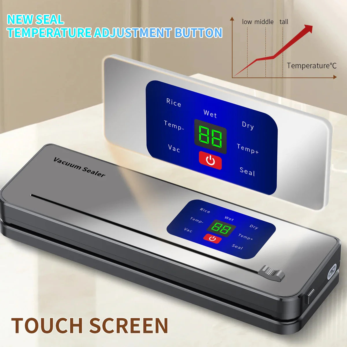 GUOHE Wireless Vacuum Sealer with Countdown Display | C616