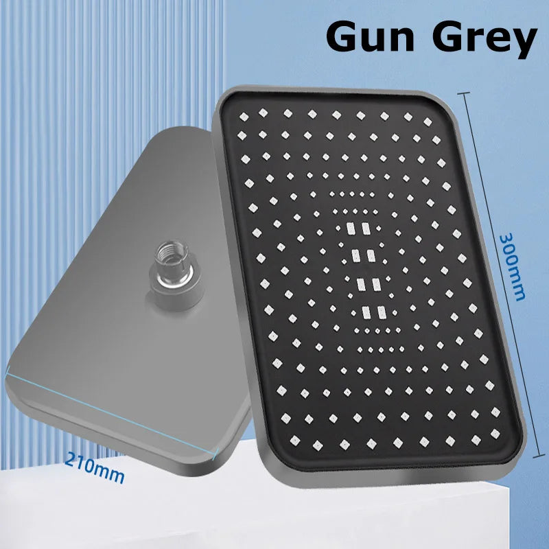 30cm Rainfall Shower Head – 360° Rotation, High Flow & Water Saving