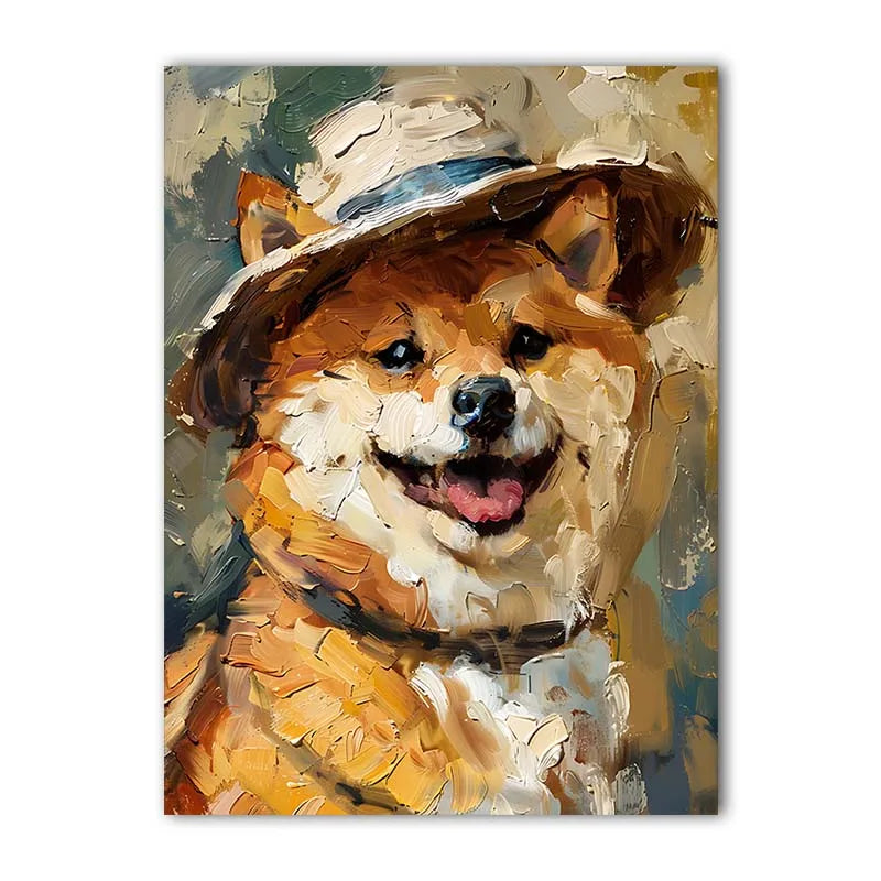 Smiling Shiba Inu Dog Canvas Wall Art | Nordic Vintage Poster Canvas Wall Art Peaceful Pleasures Health and Wellness 04 50x70cm NoFrame China Mainland