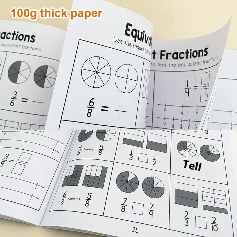 Primary School Fractions Workbook – Math Practice & Teaching Aid