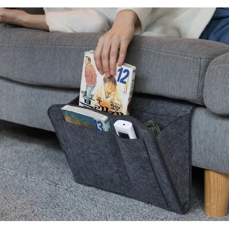 Felt Bedside Storage Organizer Anti-slip Bedside Bag Bed Sofa Side Hanging Couch Storage Remote Control Bed Holder Pockets Peaceful Pleasures Health and Wellness