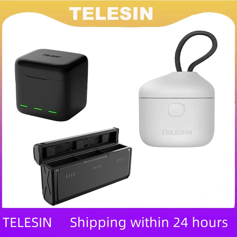 TELESIN Endurence Battery Charger Portable Fast Charging Storage for GoPro Hero 12 11 10 9 Black Action Camera Accessories Peaceful Pleasures Health and Wellness