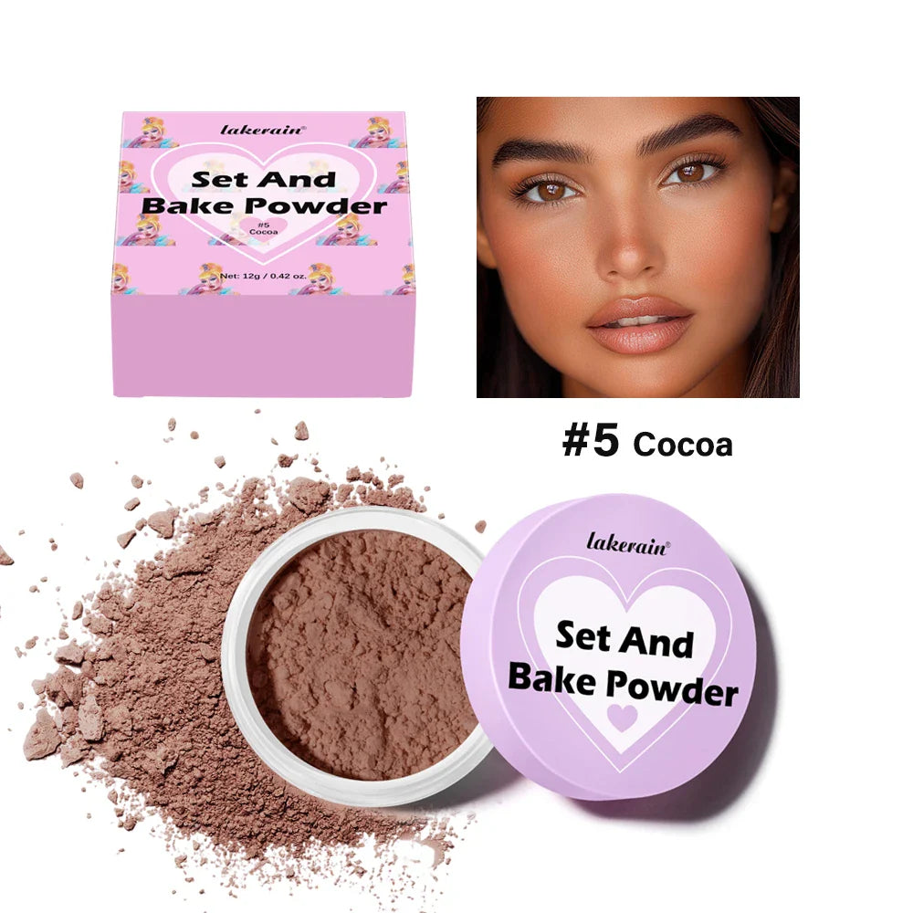 Bake Setting Powder & Puff Set | 5 Shades, Matte Finish